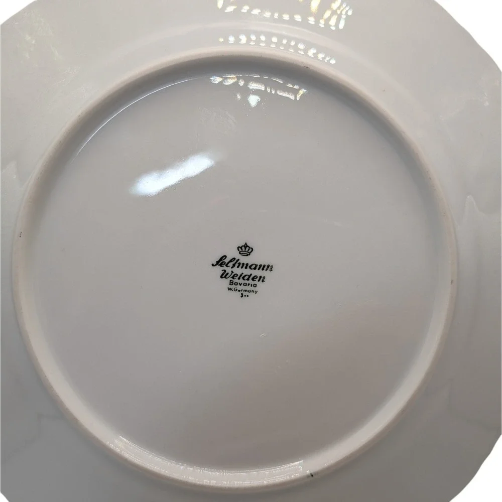 Seltmann Weiden Dinner Plate Floral Hand Painted‎ Bavaria West Germany Signed